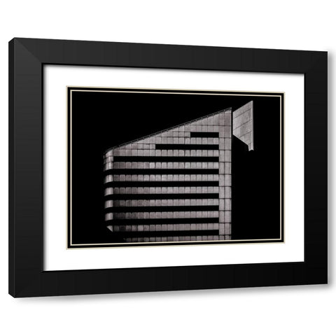 Front Street Toronto No 123 Black Modern Wood Framed Art Print with Double Matting by Carson, Brian