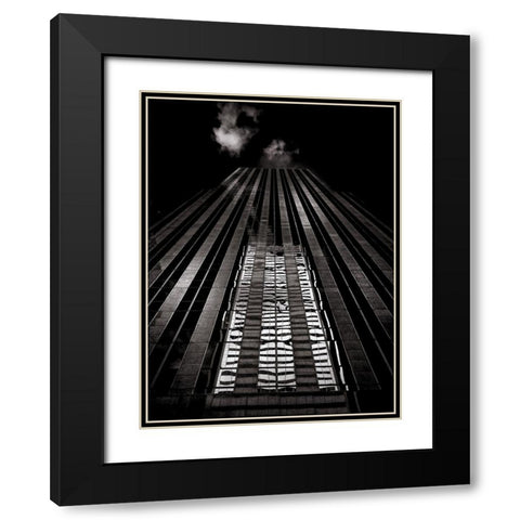 King Street Toronto No 130 Black Modern Wood Framed Art Print with Double Matting by Carson, Brian