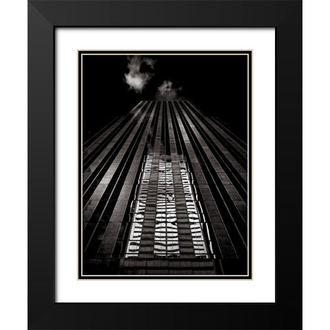 King Street Toronto No 130 Black Modern Wood Framed Art Print with Double Matting by Carson, Brian