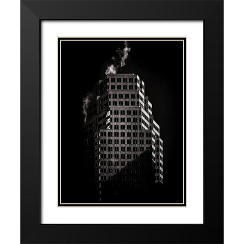 Bay Street Toronto No 181 Black Modern Wood Framed Art Print with Double Matting by Carson, Brian