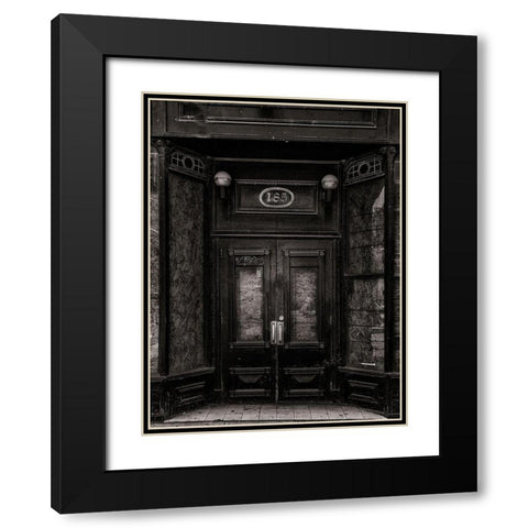 King Street Toronto No 185 Black Modern Wood Framed Art Print with Double Matting by Carson, Brian