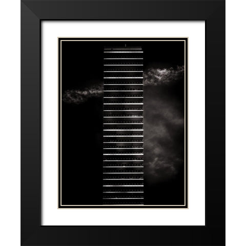 King Street Toronto No 2243 Black Modern Wood Framed Art Print with Double Matting by Carson, Brian