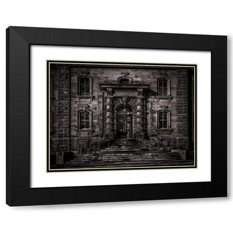 Gerrard Street East Toronto No 5502 Monochrome Black Modern Wood Framed Art Print with Double Matting by Carson, Brian