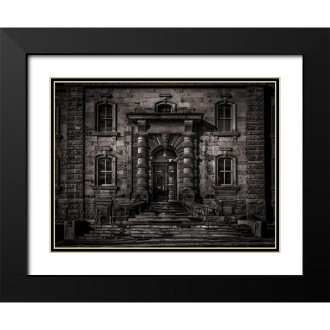 Gerrard Street East Toronto No 5502 Monochrome Black Modern Wood Framed Art Print with Double Matting by Carson, Brian