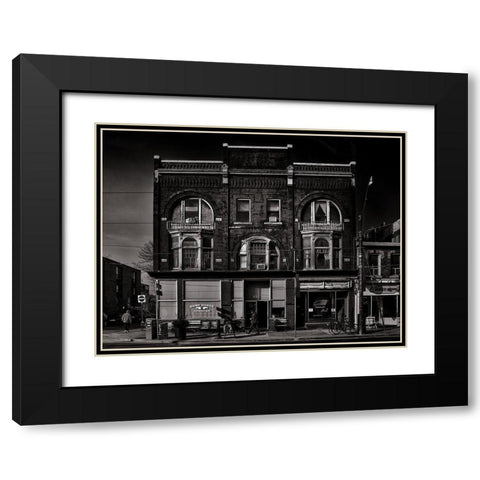 Queen Street Toronto No 682 Black Modern Wood Framed Art Print with Double Matting by Carson, Brian