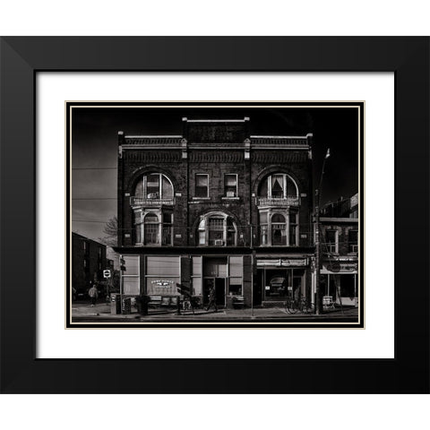 Queen Street Toronto No 682 Black Modern Wood Framed Art Print with Double Matting by Carson, Brian