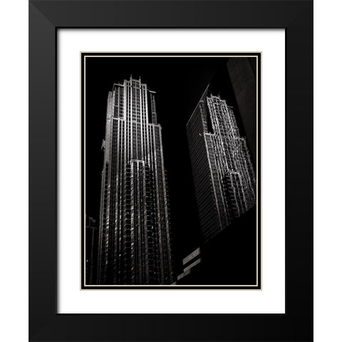 Bay Street Toronto No 7631 Black Modern Wood Framed Art Print with Double Matting by Carson, Brian