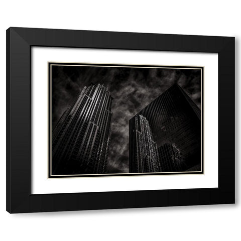 Bay Street Toronto No 7633 Black Modern Wood Framed Art Print with Double Matting by Carson, Brian