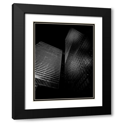 King Street Toronto No 5577 Black Modern Wood Framed Art Print with Double Matting by Carson, Brian