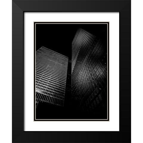 King Street Toronto No 5577 Black Modern Wood Framed Art Print with Double Matting by Carson, Brian