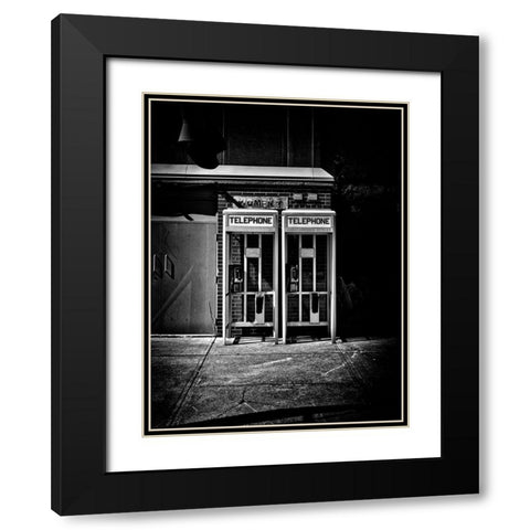 Phone Booth No 1 Black Modern Wood Framed Art Print with Double Matting by Carson, Brian