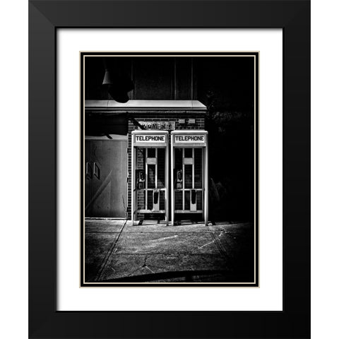 Phone Booth No 1 Black Modern Wood Framed Art Print with Double Matting by Carson, Brian