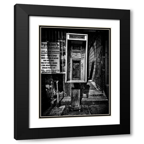 Phone Booth No 2 Black Modern Wood Framed Art Print with Double Matting by Carson, Brian