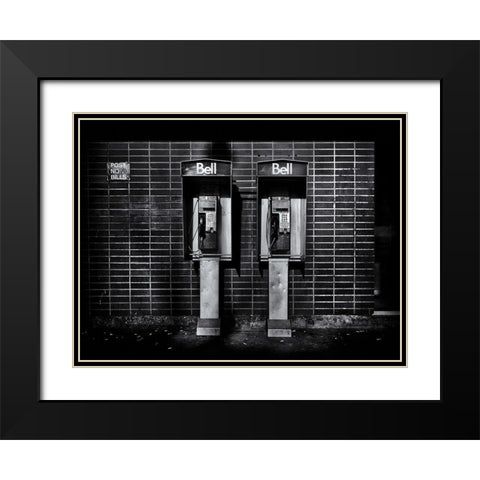 Phone Booth No 3 Black Modern Wood Framed Art Print with Double Matting by Carson, Brian