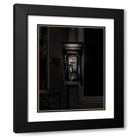 Phone Booth No 4 Black Modern Wood Framed Art Print with Double Matting by Carson, Brian