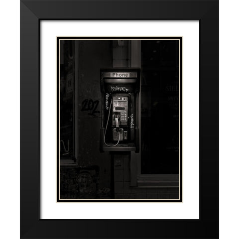 Phone Booth No 4 Black Modern Wood Framed Art Print with Double Matting by Carson, Brian