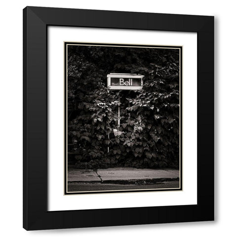 Phone Booth No 5 Black Modern Wood Framed Art Print with Double Matting by Carson, Brian
