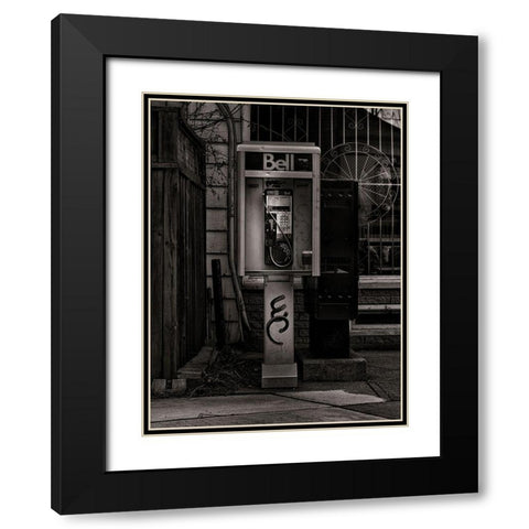 Phone Booth No 6 Black Modern Wood Framed Art Print with Double Matting by Carson, Brian