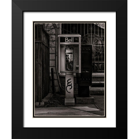 Phone Booth No 6 Black Modern Wood Framed Art Print with Double Matting by Carson, Brian