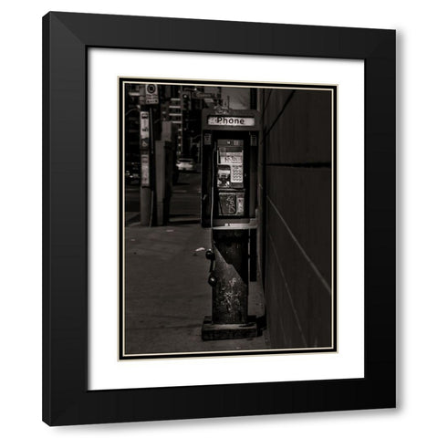 Phone Booth No 7 Black Modern Wood Framed Art Print with Double Matting by Carson, Brian