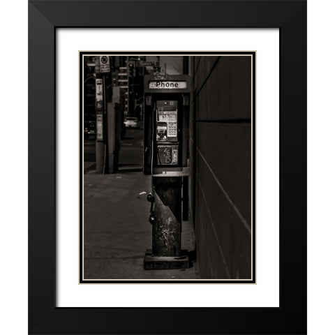 Phone Booth No 7 Black Modern Wood Framed Art Print with Double Matting by Carson, Brian