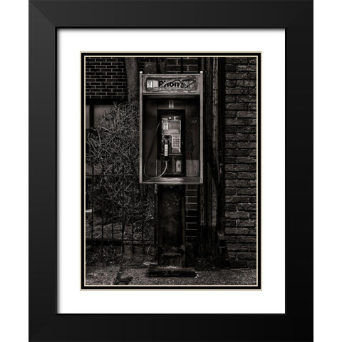 Phone Booth No 8 Black Modern Wood Framed Art Print with Double Matting by Carson, Brian