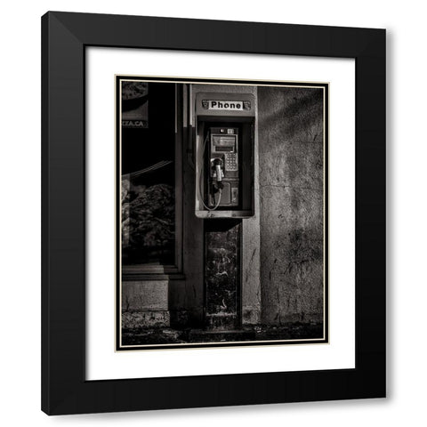 Phone Booth No 9 Black Modern Wood Framed Art Print with Double Matting by Carson, Brian
