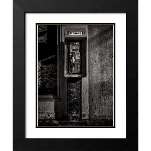 Phone Booth No 9 Black Modern Wood Framed Art Print with Double Matting by Carson, Brian