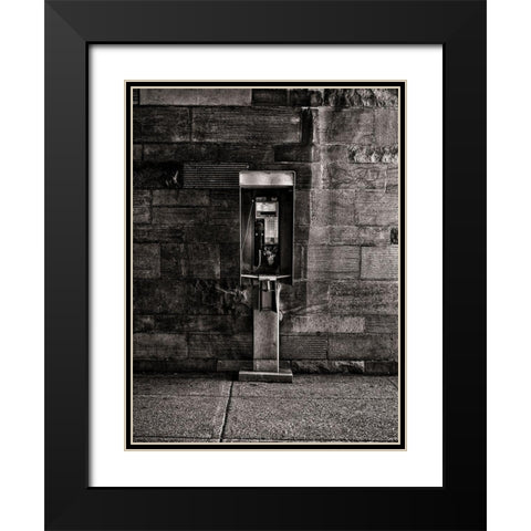 Phone Booth No 10 Black Modern Wood Framed Art Print with Double Matting by Carson, Brian