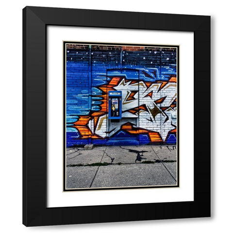 Phone Booth No 12 Color Black Modern Wood Framed Art Print with Double Matting by Carson, Brian