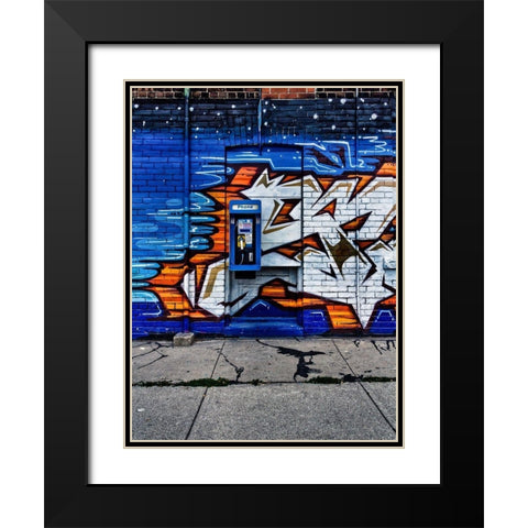 Phone Booth No 12 Color Black Modern Wood Framed Art Print with Double Matting by Carson, Brian