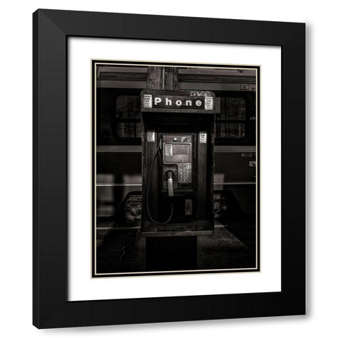 Phone Booth No 13 Black Modern Wood Framed Art Print with Double Matting by Carson, Brian