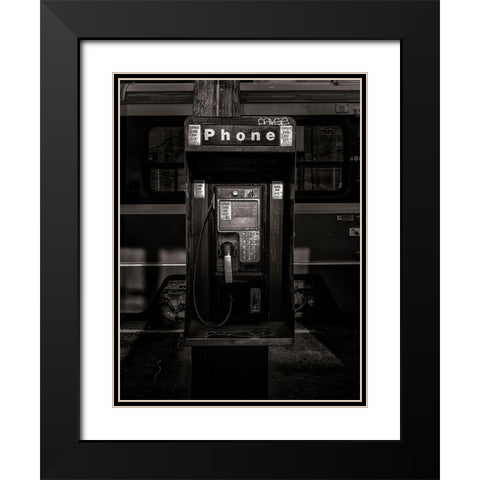 Phone Booth No 13 Black Modern Wood Framed Art Print with Double Matting by Carson, Brian