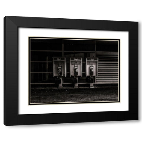 Phone Booth No 15 Black Modern Wood Framed Art Print with Double Matting by Carson, Brian