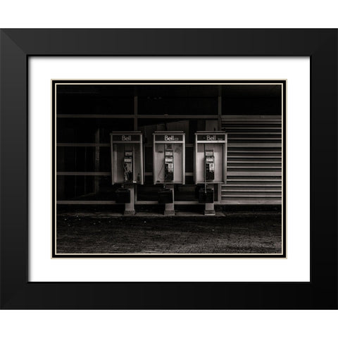 Phone Booth No 15 Black Modern Wood Framed Art Print with Double Matting by Carson, Brian