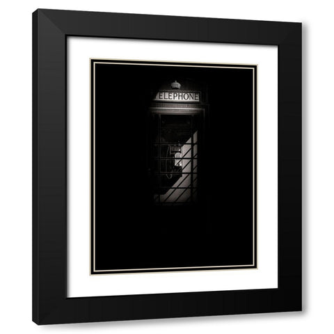 Phone Booth No 18 Black Modern Wood Framed Art Print with Double Matting by Carson, Brian