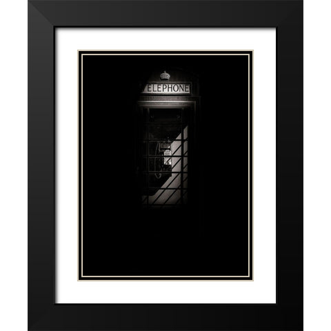 Phone Booth No 18 Black Modern Wood Framed Art Print with Double Matting by Carson, Brian
