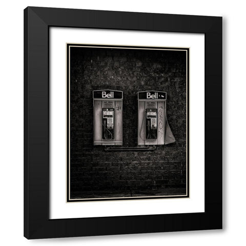 Phone Booth No 19 Black Modern Wood Framed Art Print with Double Matting by Carson, Brian