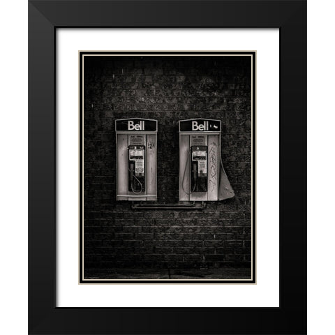 Phone Booth No 19 Black Modern Wood Framed Art Print with Double Matting by Carson, Brian