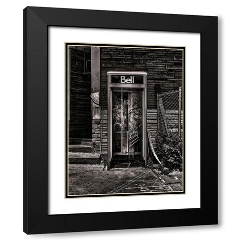 Phone Booth No 20 Black Modern Wood Framed Art Print with Double Matting by Carson, Brian