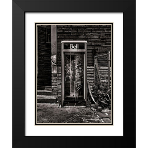 Phone Booth No 20 Black Modern Wood Framed Art Print with Double Matting by Carson, Brian