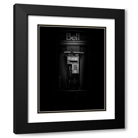 Phone Booth No 21 Black Modern Wood Framed Art Print with Double Matting by Carson, Brian