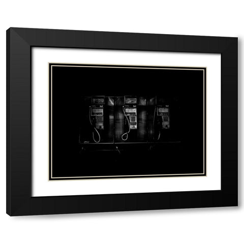 Phone Booth No 22 Black Modern Wood Framed Art Print with Double Matting by Carson, Brian