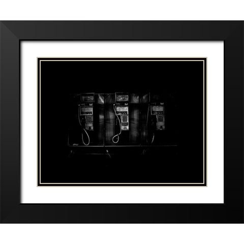 Phone Booth No 22 Black Modern Wood Framed Art Print with Double Matting by Carson, Brian