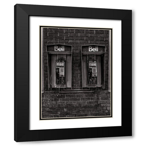 Phone Booth No 23 Black Modern Wood Framed Art Print with Double Matting by Carson, Brian