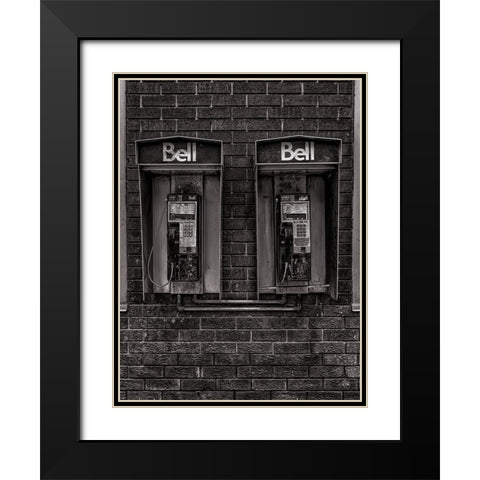 Phone Booth No 23 Black Modern Wood Framed Art Print with Double Matting by Carson, Brian