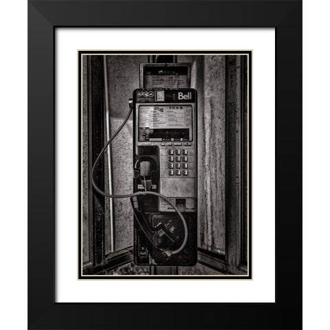 Phone Booth No 24 Black Modern Wood Framed Art Print with Double Matting by Carson, Brian