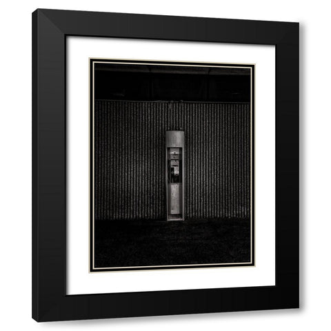 Phone Booth No 25 Black Modern Wood Framed Art Print with Double Matting by Carson, Brian