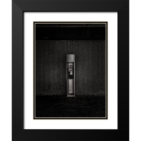 Phone Booth No 25 Black Modern Wood Framed Art Print with Double Matting by Carson, Brian