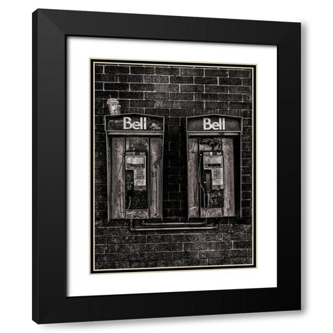 Phone Booth No 26 Black Modern Wood Framed Art Print with Double Matting by Carson, Brian
